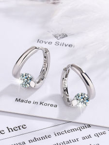 Elegant Silver Diamond Stud Earrings Irregular Design Womens Fashion Jewelry  out Handmade Geometric Pattern Ear Jewelry