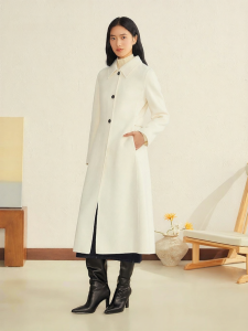 YINER | Winter Merino Wool Cashmere Blend Slim-fit Long Coat