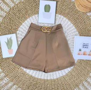 Belt GG Celana Pendek Wanita High Waist Scuba Premium