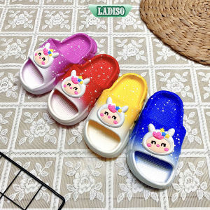 Dép quai ngang 2 màu phối sticker cho bé gái chất liệu êm nhẹ LADISO - TT413