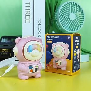MAJOE พัดลมแขวนคอนักบินอวกาศอวกาศสะดวกมือถือ Leafless พัดลมขนาดเล็กชาร์จของขวัญนักเรียนฤดูร้อนโรงงานขายส่ง
