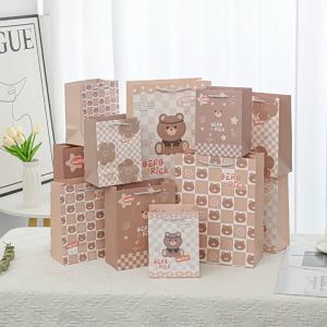 Túi Quà Tặng Túi Giấy Cứng Hình Gấu Họa Tiết Dễ Thương Z27