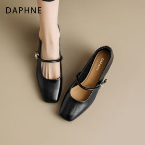 Daphne | Black French Style Thick Heel Mary Jane Shoes