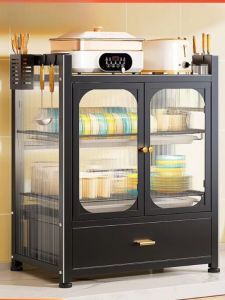 Kitchen Multi-Functional Storage Rack For Home Table Top Small Cupboard Dish Storage Rack Draining Plate Rack