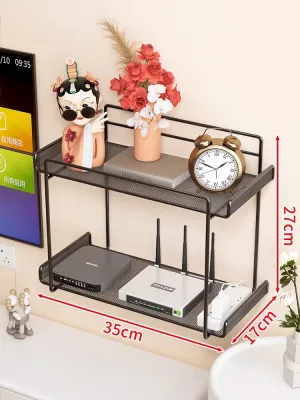 Wall Mounted Bracket No Drill Double Layer Shelving