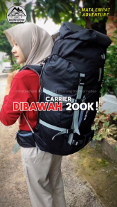 TAS RANSEL GUNUNG CARRIER 60 LITER DAN RAINCOVER TAS PRIA PENDAKI HIKING ADVENTURE