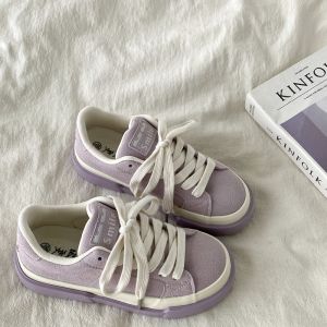 Xistu Retro Purple Taro Bread Thick Bottom Casual Shoes Womens Style Summer Versatile Student Cross Buckle Net Lined round Toe