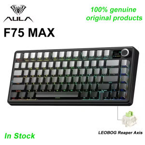 AULA | AULA F75 MAX Wireless Mechanical Keyboard 75% Hot Swappable with Screen & Knob Gaming Keyboard with Creamy Gasket RGB Backlits