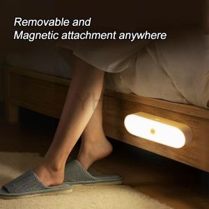 Wireless LED Motion Sensor Night Light – USB Rechargeable Magnetic Mount Ideal for Wardrobe Closet Kitchen Aisle & Room