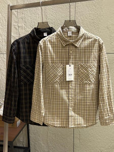 Designer Cotton Long Sleeve Shirt! Skin-friendly! Washed! Autumn Mens Japanese Retro Casual Versatile Plaid Shirt