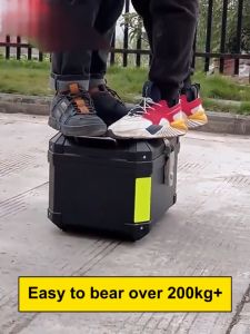 【Waterproof and sun-proof】Motorcycle top box Motorcycle trunk Large-capacity Universal motorcycle accessories Waterproof Durable Green Reflective Strip Motor box Tail Box Motorcycle storage box Motorcycle Trunk Box Thickening and enlarging high quality
