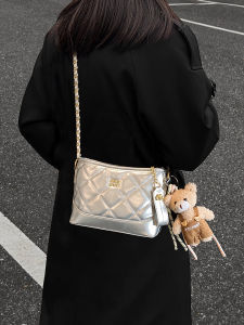 Silver Bucket Bag Womens New 2025 High-End Luxury Miniature High-End Sensation Elegant Commuter Crossbody Chain Handle Bag