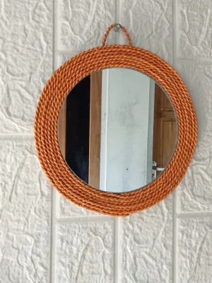 Cermin Kaca Hias Bulat Gantung Dinding Cermin Rias Cermin Aesthetic Dekorasi 17cm