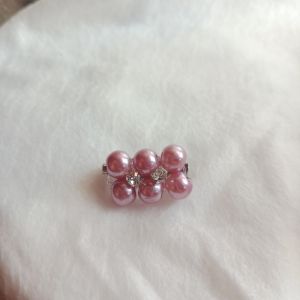 Bros dagu mutiara satin zoya 2cm bentuk permata - warna mauve - bros hijab peniti
