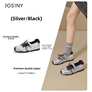Josiny | Silver German Training Style Ballet Mary Jane Shoes With Hidden Heel