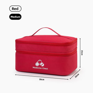 Double Layer Large Capacity Medicine Storage Bag Home Emergency Medical Bag Travel Portable Handheld Outdoor First Aid Kit