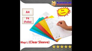 Map L Plastik Bening Ukuran A4 - F4 / Clear Sleeves A4 Folio Warna Transparan / Clear Slevee