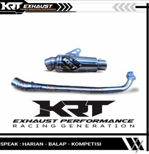 Knalpot Racing KRT K3 Original Leher Paten Samping Anti Bocor Pemasangan Standart 150cc 200cc Knalpot Racing Jupiter Vega Smash Supra Blade Shogun Kharisma Astrea Revo Free Laser Nama Terlaris