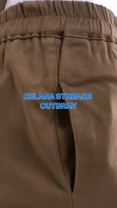 Celana Panjang Cutbray Wanita Stretch Pinggang Karet Belakang Bahan Melar Lentur Clana Cutbrai Chinos Chino Legging Street Polos Anak Dewasa Cewek Perempuan