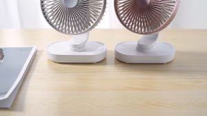 【✅SG Seller✅】Small Oscillating Desk Fan 9" Portable Table Fan Rechargeable USB Battery Powered Quiet Personal Fan Dual Adjustable Angle Desktop Air Circulate Fan with 4 Speed natural wind Ultra Quiet Fan for Home Office Travel Outdoor(With Free Shipping)