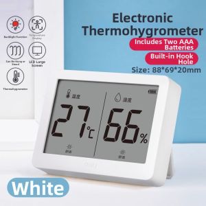 deli | High Precision Indoor Digital Display Temperature Humidity Meter Baby Room Thermometer Deli LE500-WH Household Hardware Tools