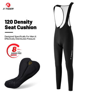 X-TIGER Cycling Pants Mens 120 High Density Padded Professional Cycling Bib Trousers Spring Autumn 8 Hours Bicycle Tights