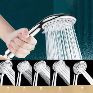 Plastic Sealed Five-speed Large Water Outlet Adjustable Shower Head High Quality Universal Handheld Bathroom Shower Head Set
