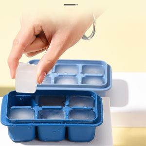 【On Sale】6 Grids Silicone with Cover Cream Whiskey Cocktail Cold Drink Ice Molder Ice Manking Ice Cube Tray