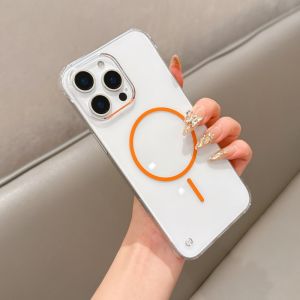 Ultra Thin HD Clear Frameless Magnetic Case For iPhone 16 15 14 Plus 13 12 11 Pro Max Magsafe Wireless Charge Slim PC Hard Cover