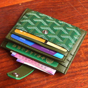 Ultra-Thin Leather Card Holder Wallet for Men And Women Small Size Document Holder PU Material Geometric Pattern Chinese Made