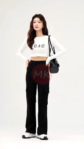 MK cargo pants women elastic height waist Camey Straight Cut 4 Multi-Pocket Cargo Pants seluar kargo perempuan [P6/830]MK cargo pants women elastic height waist Camey Straight Cut 4 Multi-Pocket Cargo Pants seluar kargo perempuan [P6/830]