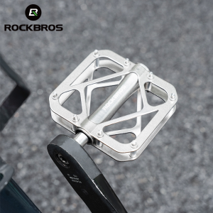 ROCKBROS Titanium Alloy Pedal 3 Bearings Smooth MTB Road Bike Cycling Pedal Stainless Anti-slip Nails Waterproof Durable Foot Pedal Riding Equipment