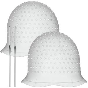 Salon Hair Coloring หมวกซิลิโคนไฮไลท์หมวกตะขอย้อมผม Hairstyling หมวกหลุมผมตาย Hairdressin หมวก