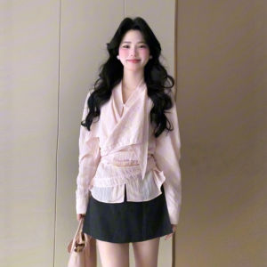 CHANGTONG | Elegant Waist-Shaping French Style Shirt Spring