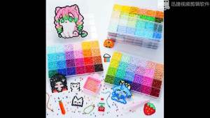Fuse Beads Kit 8400 Pcs 144 Colors 2.6mm Beads Craft Kit with Pegboard Melting Beads Ironing Paper Tweezers & Colorful Hooks