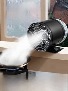 Window Exhaust Fan No Drilling Strong Silent Bidirectional Smoke Removal Fan Kitchen Oil Smoke Exhauster Efficient Ventilator