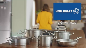 Korkmaz Proline Premium Stainless Steel Wok With Lid & Handle 32cm All Hobs Compatible Made in Turkey (A2796)