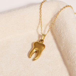 316L Stainless Steel Western Cowboy Hat Tooth Pendant Necklace Chain Jewelry Gold 18K Plated Charm Collar Accessories for Women