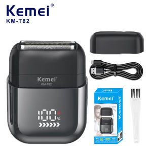 Kemei | Kemei-T82 Waterproof Foil Shaver Electric Razor for Mens Face Compact Travel Shavers Close Shave Trimmer USB Rechargeable Gifts