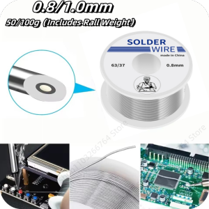 50g/100g Rosin Core Tin Solder Wire 63/37 Solder Wire Dia 0.8mm/1.0mm High Purity Fusible Tin Easy Melt Wire Circuit Repair