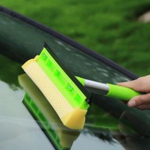 2 in 1 Shower Squeegee Window Cleaner Glass Wiper Scraper Sponge Rubber Blade Bathroom Car Windshield Cleaning Tool