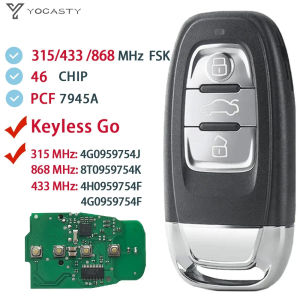 YOCASTY Keyless Smart Key for Audi 2010 2011 2012 2013 2014 2017 2018 A4 A5 A6 A7 S5 315/433/868 MHz 4G0959754J 8T0959754K/F