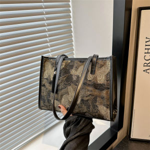 Meria Original Design Chinese Style Tote Bag For Women Fashionable Embroidered Casual Zipper Closure Soft Surface Double Root Shoulder Bag