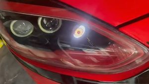 BILED WST 3 INCH Fiber Karbon DC 55W/12V PROJECTOR LED BLUE LENS PROJIE