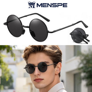 MENSPE Foldable Sunglasses Circular Men Women Polarized Glasses Chic Retro Sunglasses Photochromic Polarized Sunglasses Men Discoloration Eyewear Anti Glare UV400 Glasses