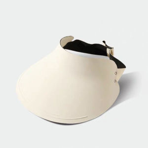 Womens Wide Brim Sun Visor Portable Fashion Cap Ultra-Light Hollow Top Ponytail Sun Hat for Daily Travel Beach Fishing Golf