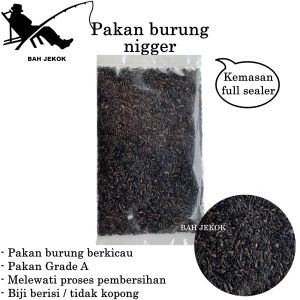 Biji Niger 500gr & 100gr: Pakan Burung Lovebird, Parkit, Kenari, Perkutut, Finch