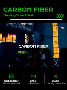 Xpanse Carbon Fiber Gaming Table Electric Office Table Adjustable Computer Table Standing Study Table【30-Day Free Trial】