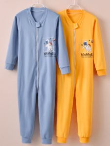 Pure Cotton Spring Autumn Cartoon Print Baby Romper Suit Child Sleepwear Anti-Kick Home Clothes for Boys And Girls