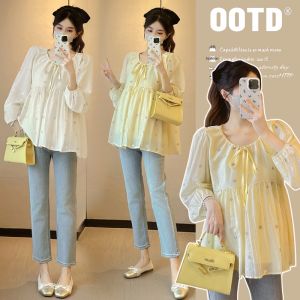 Áo Bầu Tay Dài Ôm Body Thời Trang Ngọt Ngào và Trẻ Trung